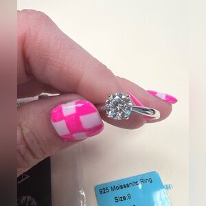 1.23 CT Moissanite Solitaire Ring 925 Sterling Silver | Size 9 Engagement Style